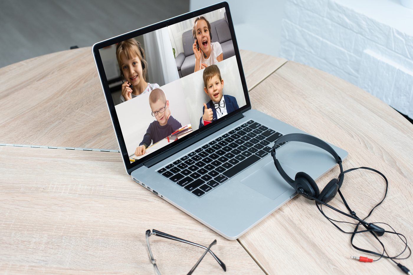 Pupils on a video call, illustrating school and education communications